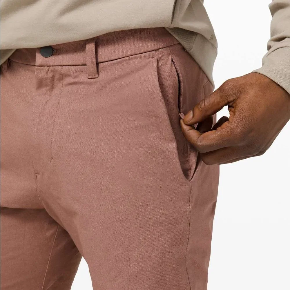Lululemon Men’s Commission Pant Cotton Slim Earth Dye Faded Red 32